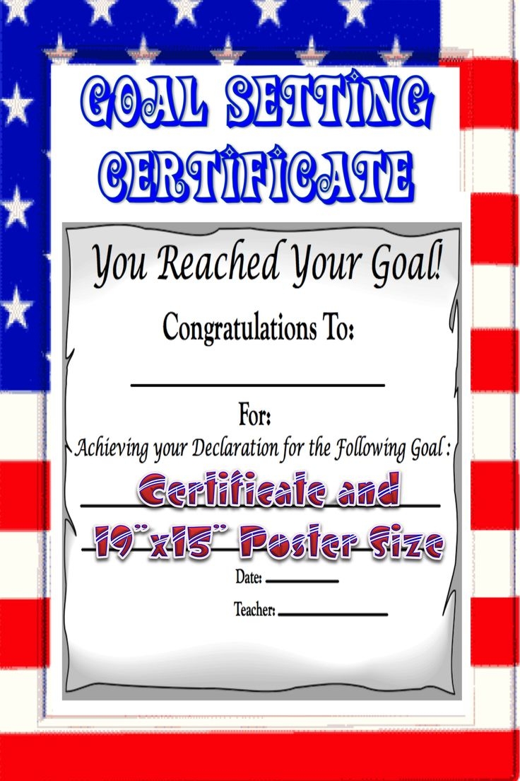 Goal Setting Certificate Poster To Declare Achieve Goals Goal Setting Certificate Poster To Declare Achieve Goals