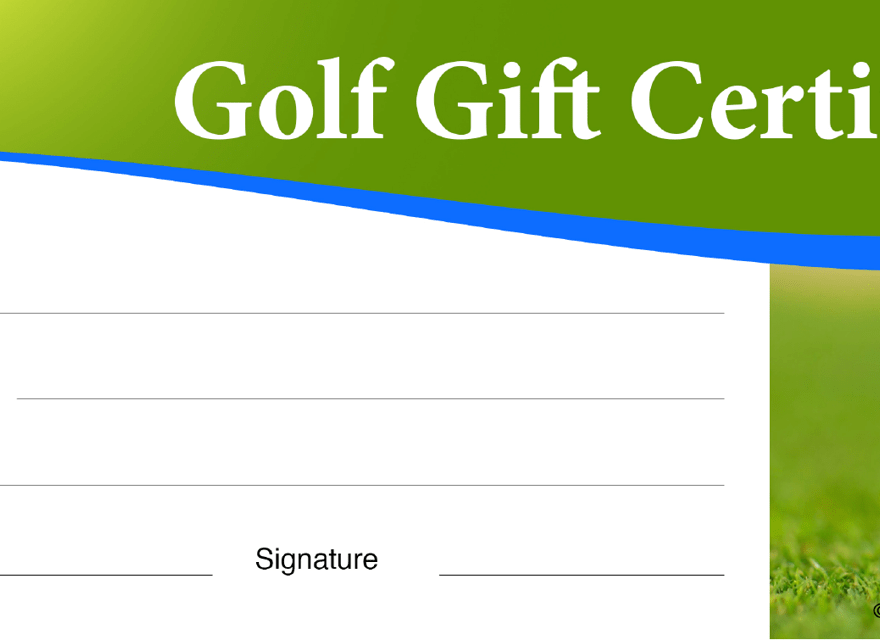 Golf Gift Certificate Template Blue And Green Download Printable Worksheets Library