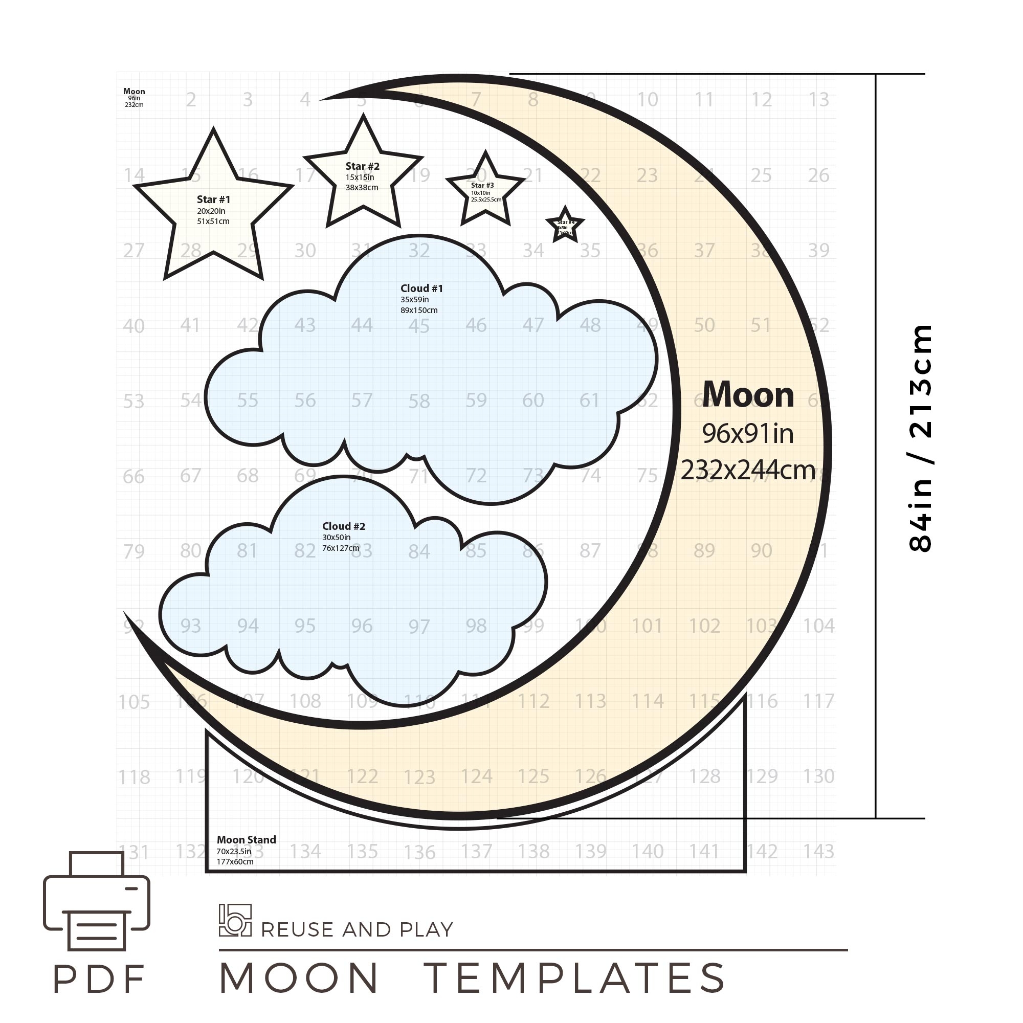 Halve Moon Printable Patterns