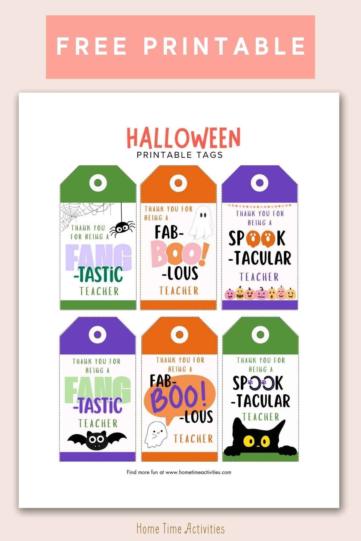Free Printable Halloween Tags For Teachers