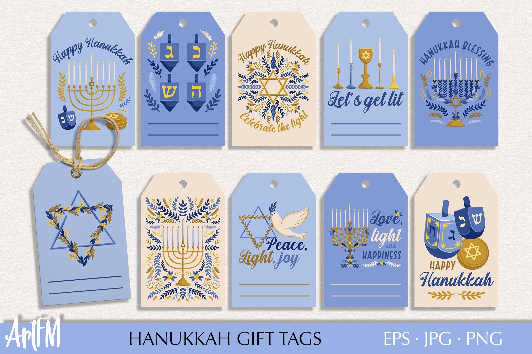 Free Printable Hanukkah Gift Tags