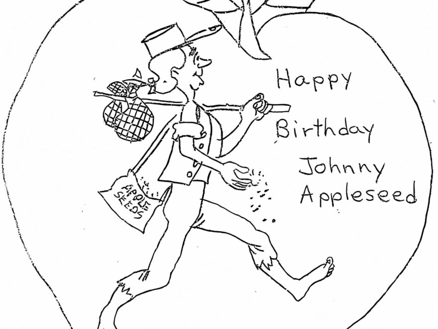 Happy Birthday Johnny Appleseed Coloring Page