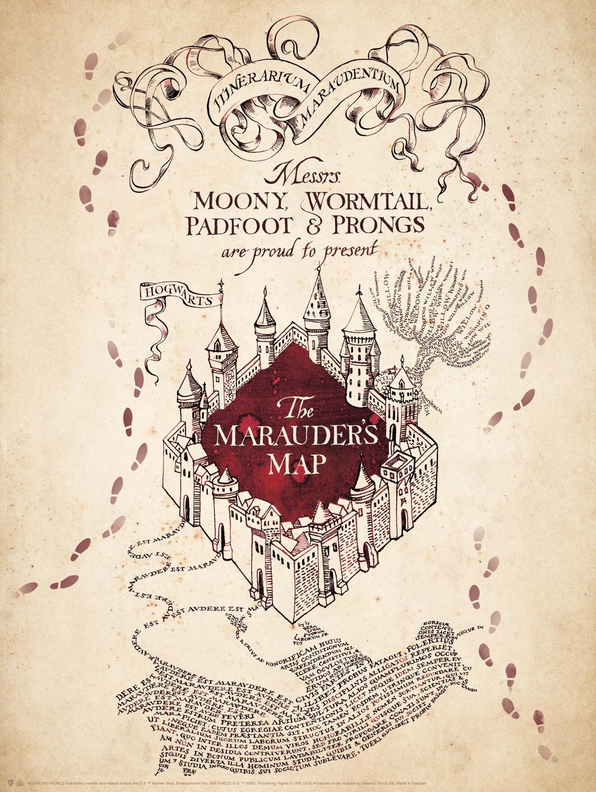 Harry Potter Marauder s Map Print Wizarding World Poster Desenio