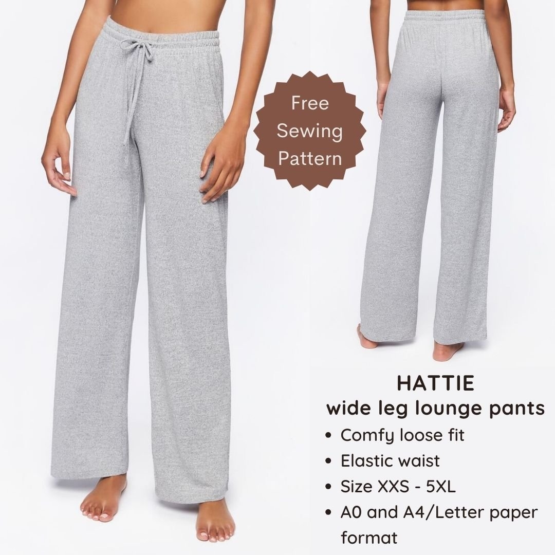 Hattie Elastic Waist Lounge Pants Free PDF Sewing Pattern Tiana s Closet