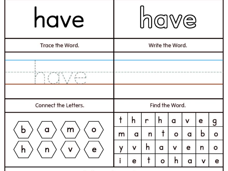 High Frequency Words Printable Worksheets MyTeachingStation
