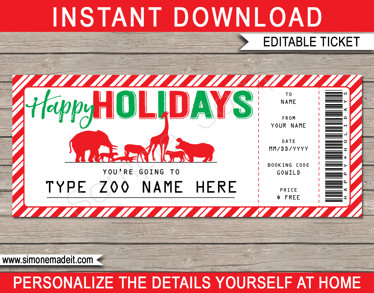 Free Printable Animal Gift Certificates