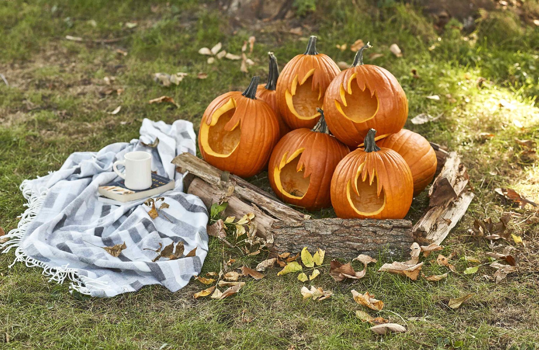How To Carve Pumpkin Flames For A Campfire Inspired Display