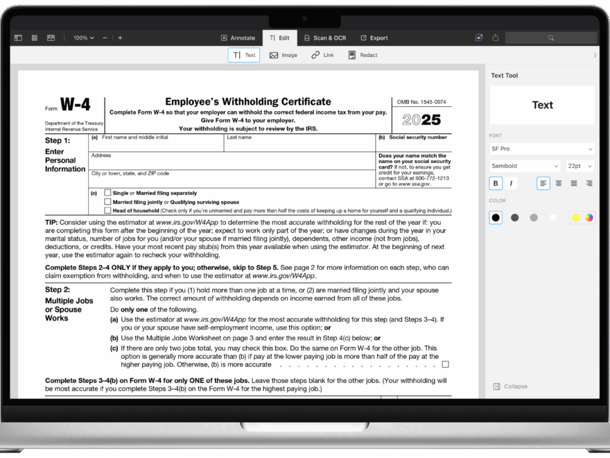How To Fill Out IRS W4 Form 2025 PDF PDF Expert