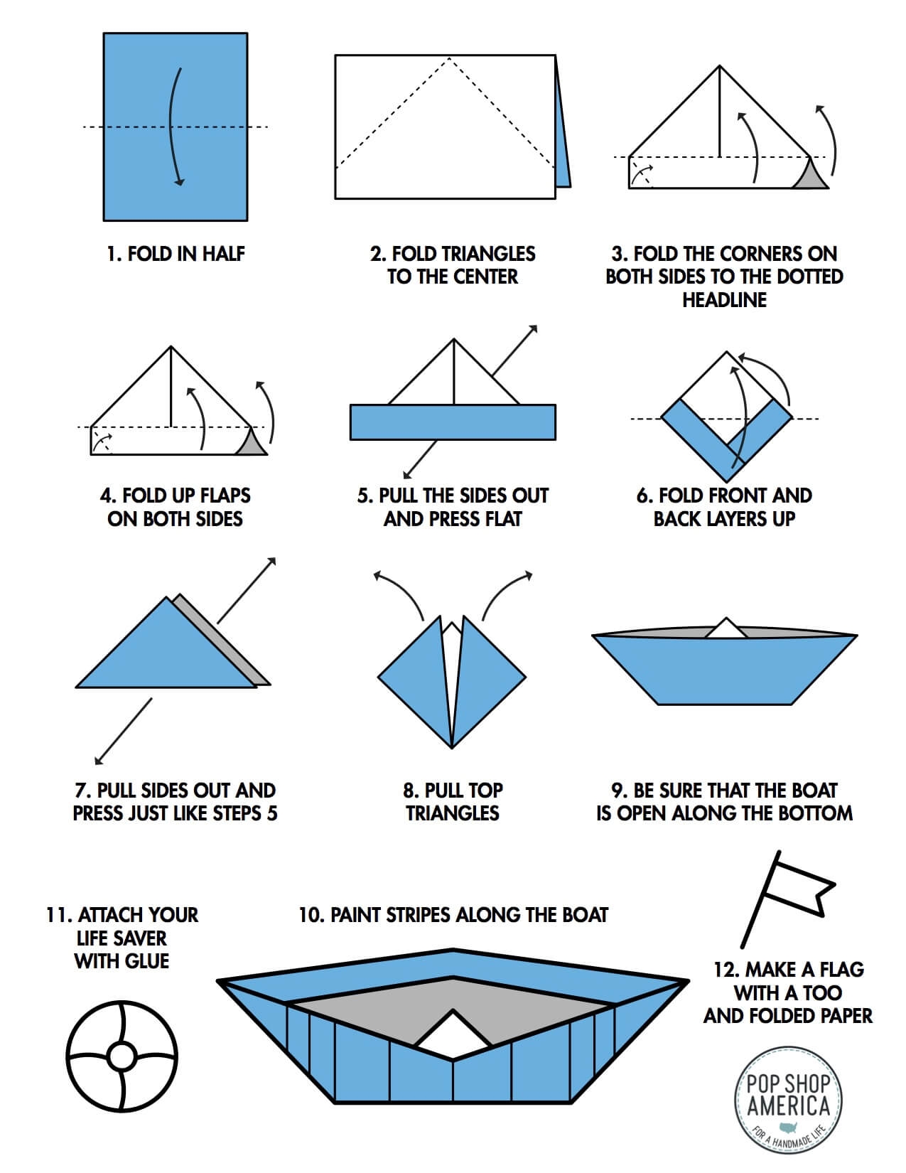 How To Make A Paper Boat With A Flag Lifesaver