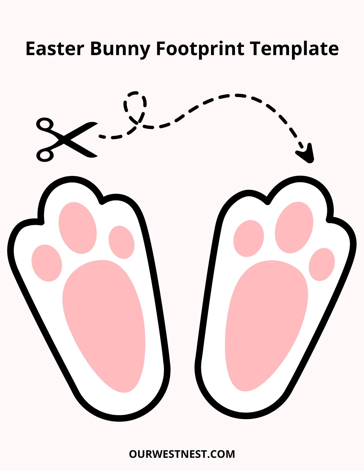 How To Make Bunny Footprints For Easter Free Easter Bunny Footprints Printable Our West Nest