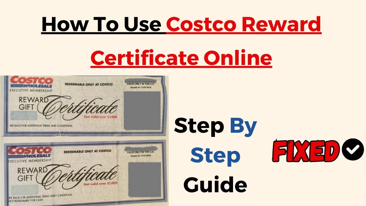 How To Use Costco Reward Certificate Online YouTube
