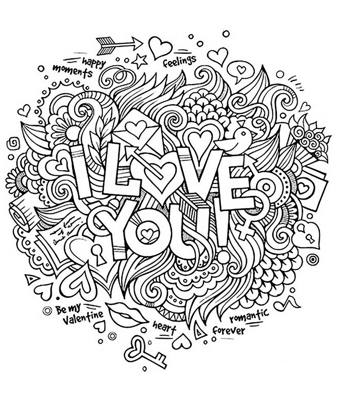 I Love You Positive And Inspiring Quotes Coloring Pages