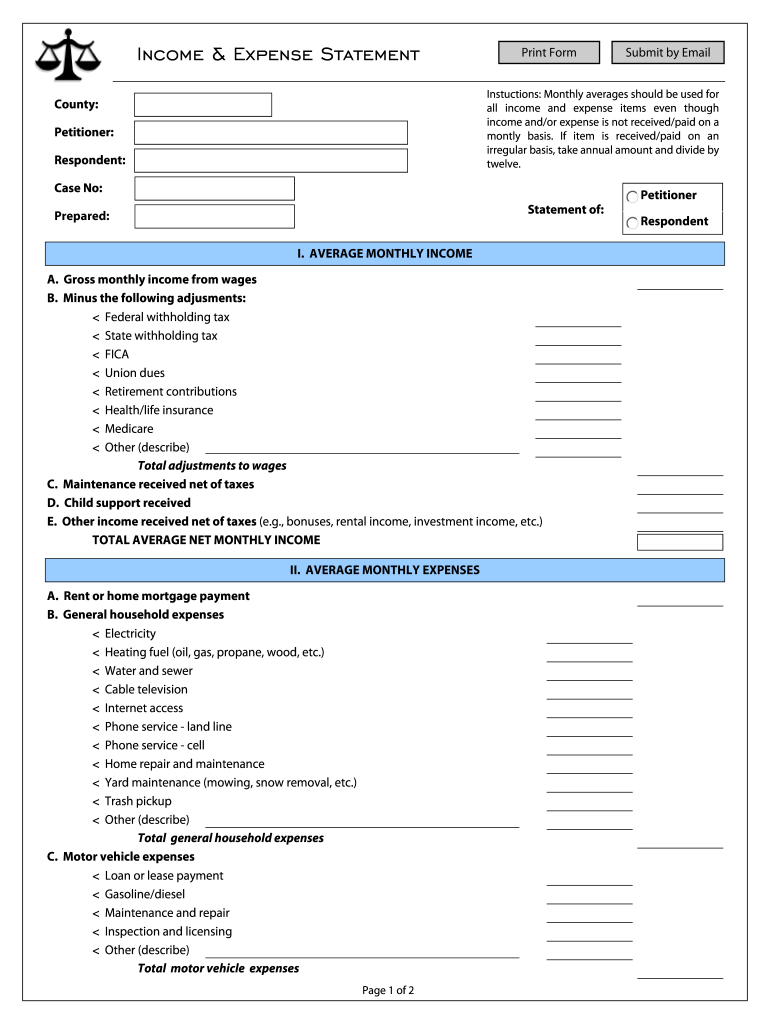Income And Expense Form Pdf Fill Online Printable Fillable Blank PdfFiller