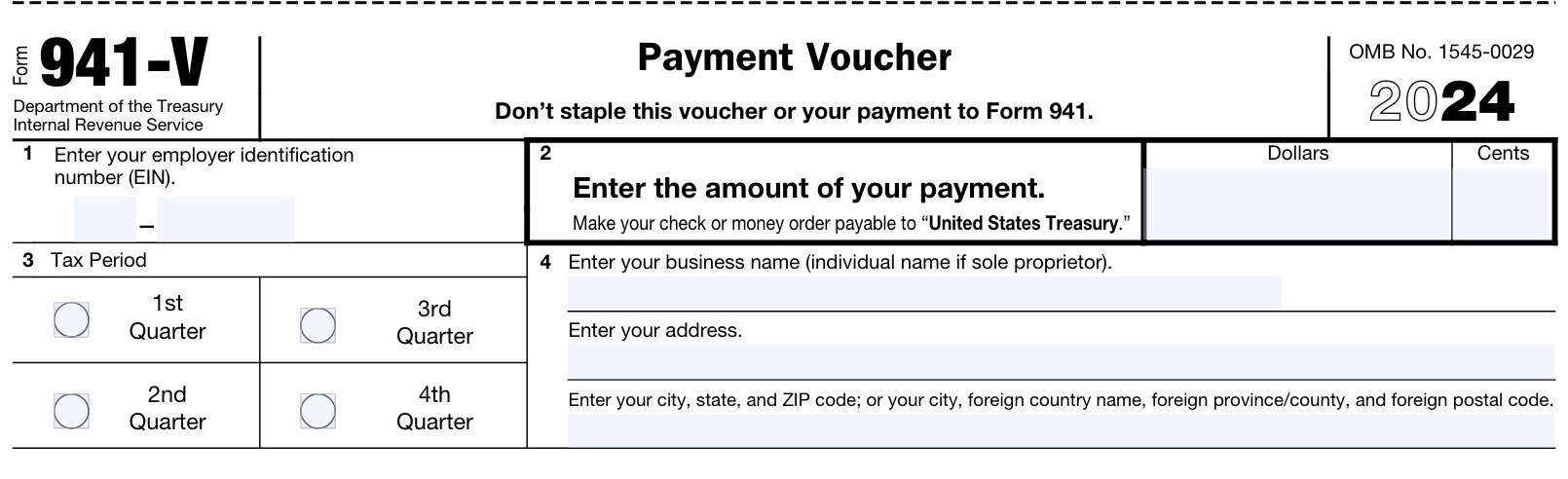 941 For 2025 Printable Form