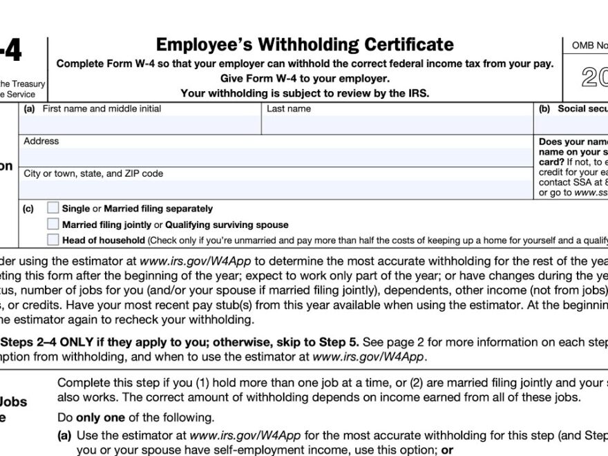 IRS Form W 4 Walkthrough Employee s Withholding Certificate 2025 YouTube
