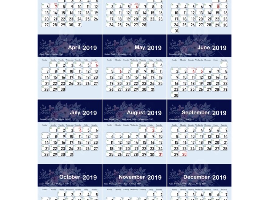 Islamic Hijri Calendar 1440 2019 Template Download On Pngtree
