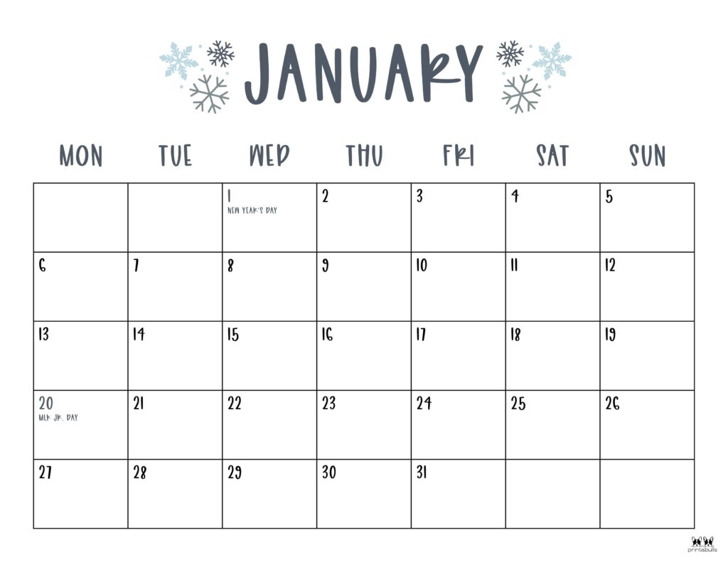January 2025 Calendars 107 FREE Printables Printabulls January 2025 Calendars 107 FREE Printables Printabulls