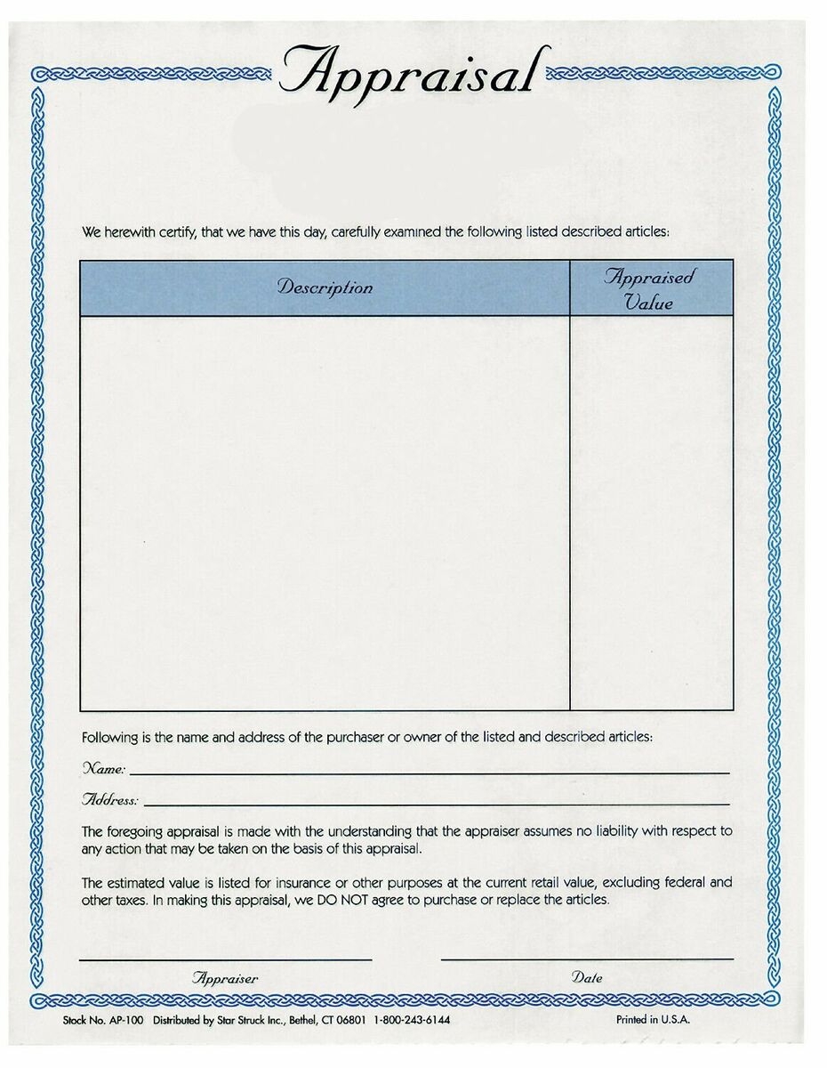 Jewelers Jewelry Appraisal Forms Book EBay