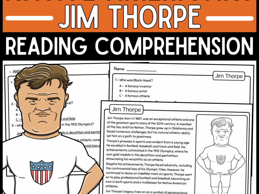 Jim Thorpe Reading Comprehension Passage Native American Heritage Month Made By Teachers