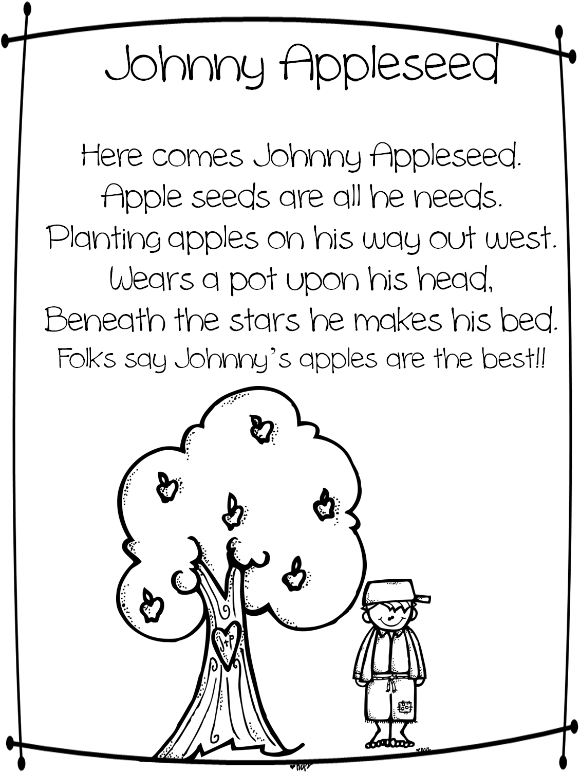 Free Printable Happy Birthday Johnny Appleseed