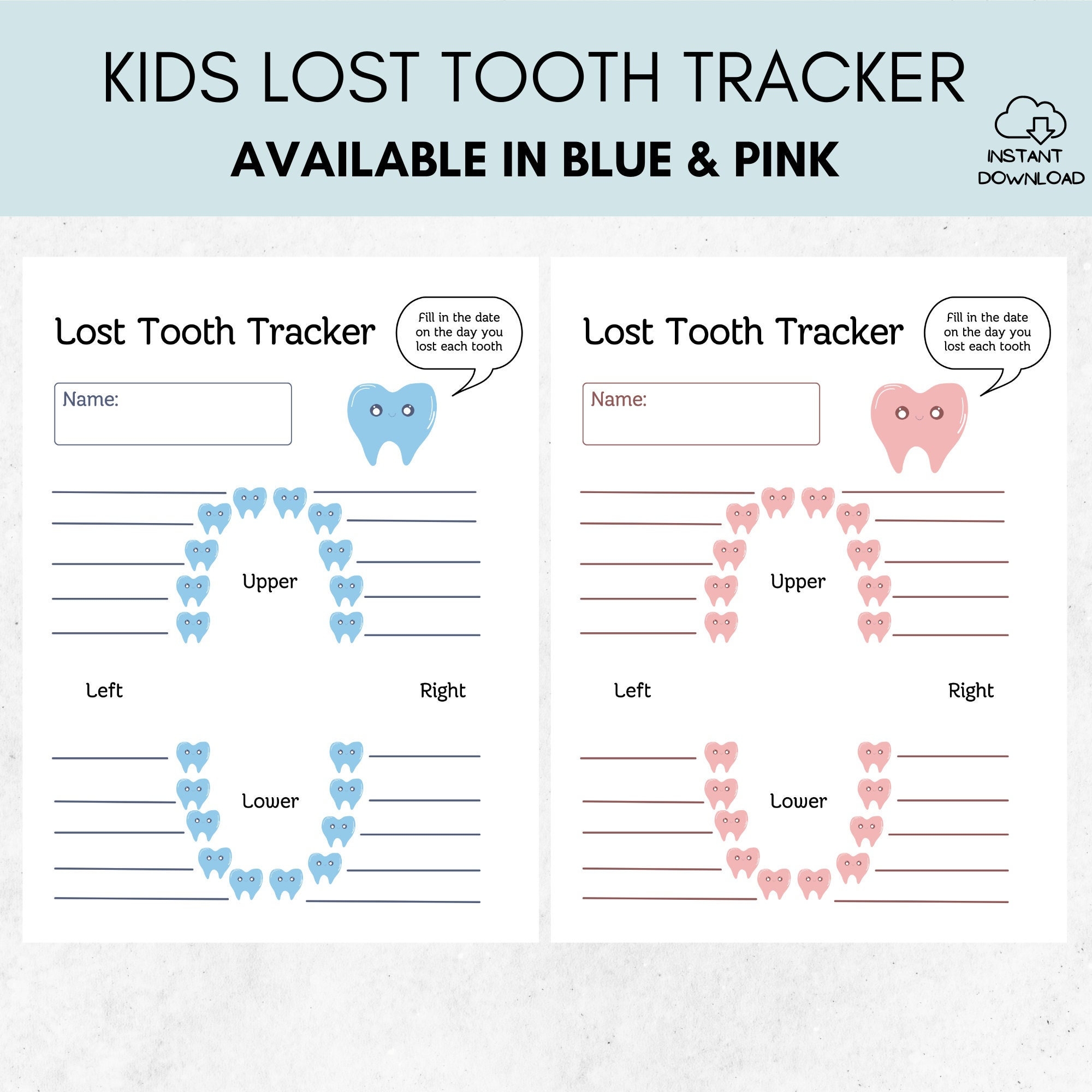 Free Printable Lost Tooth Chart