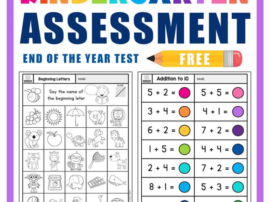 Kindergarten Assessment Worksheets Superstar Worksheets