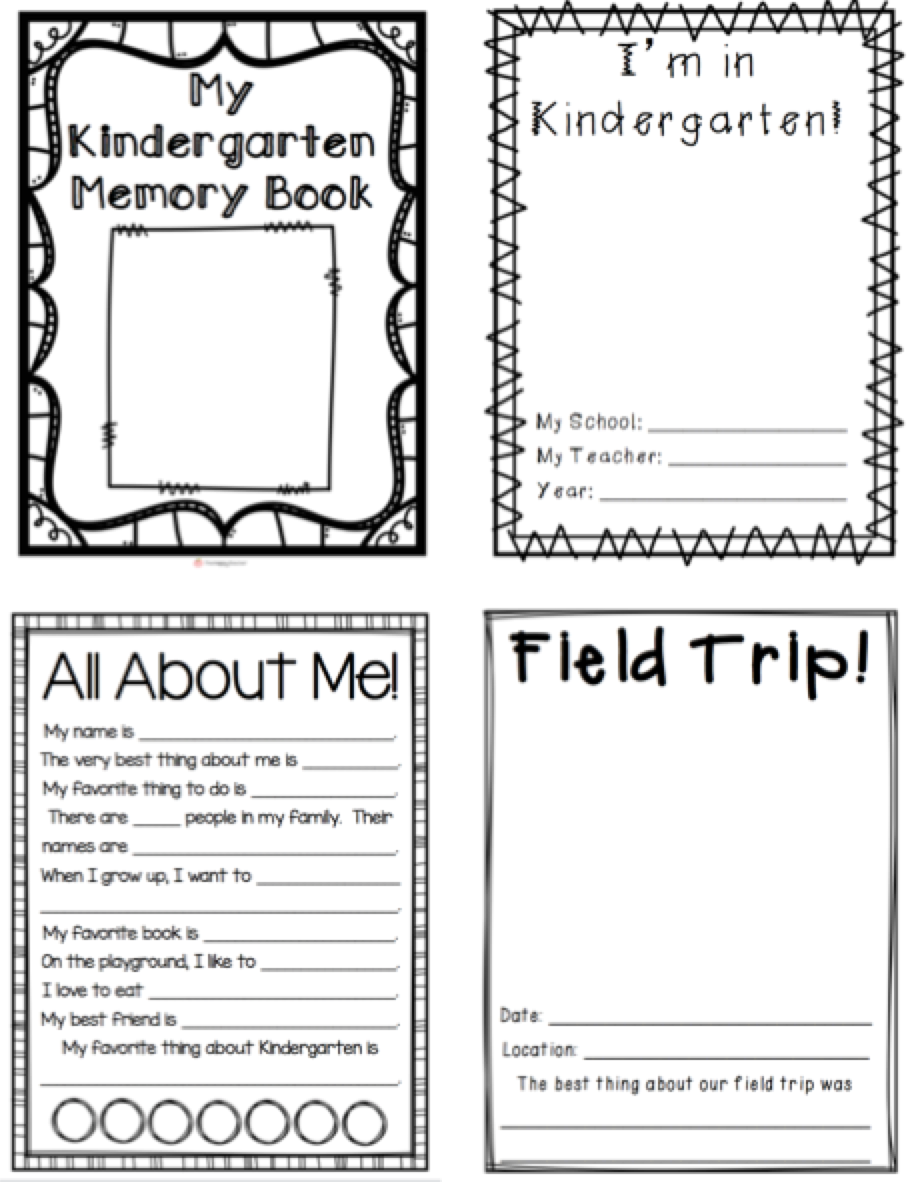 Kindergarten Memory Book TheHappyTeacher