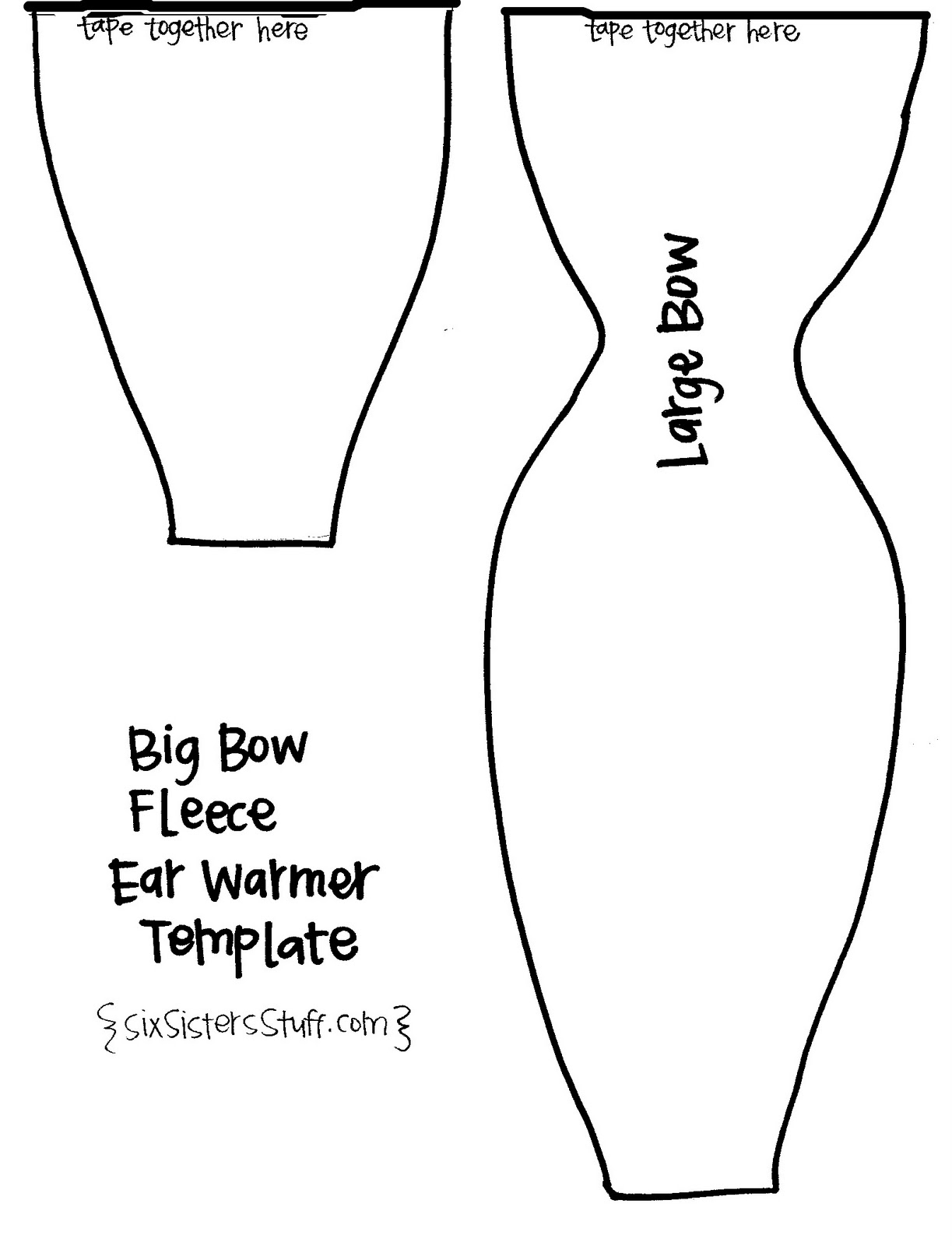 Large Felt Bow Template 1535117