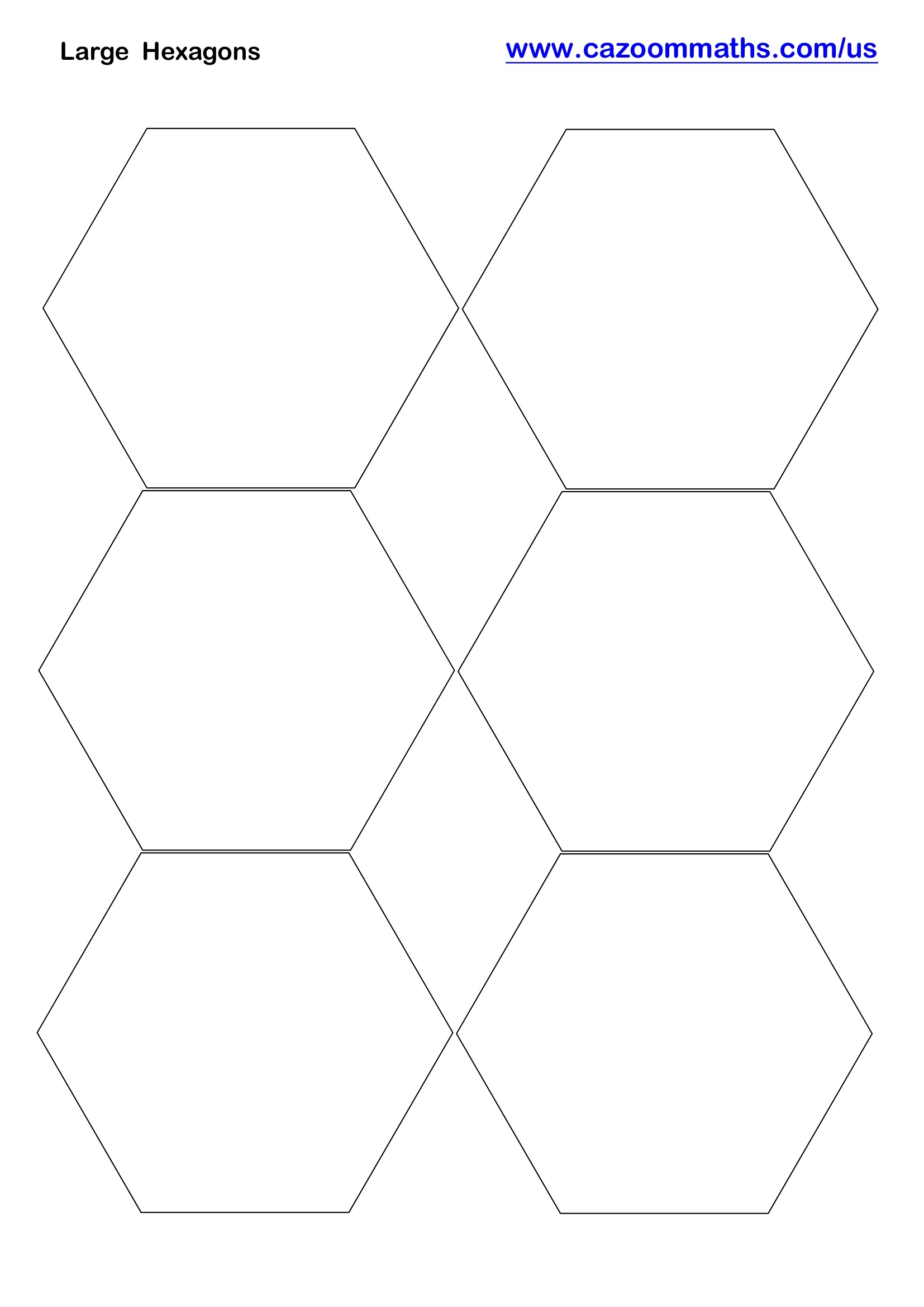 Large Hexagons Printable FREE Teaching Resources