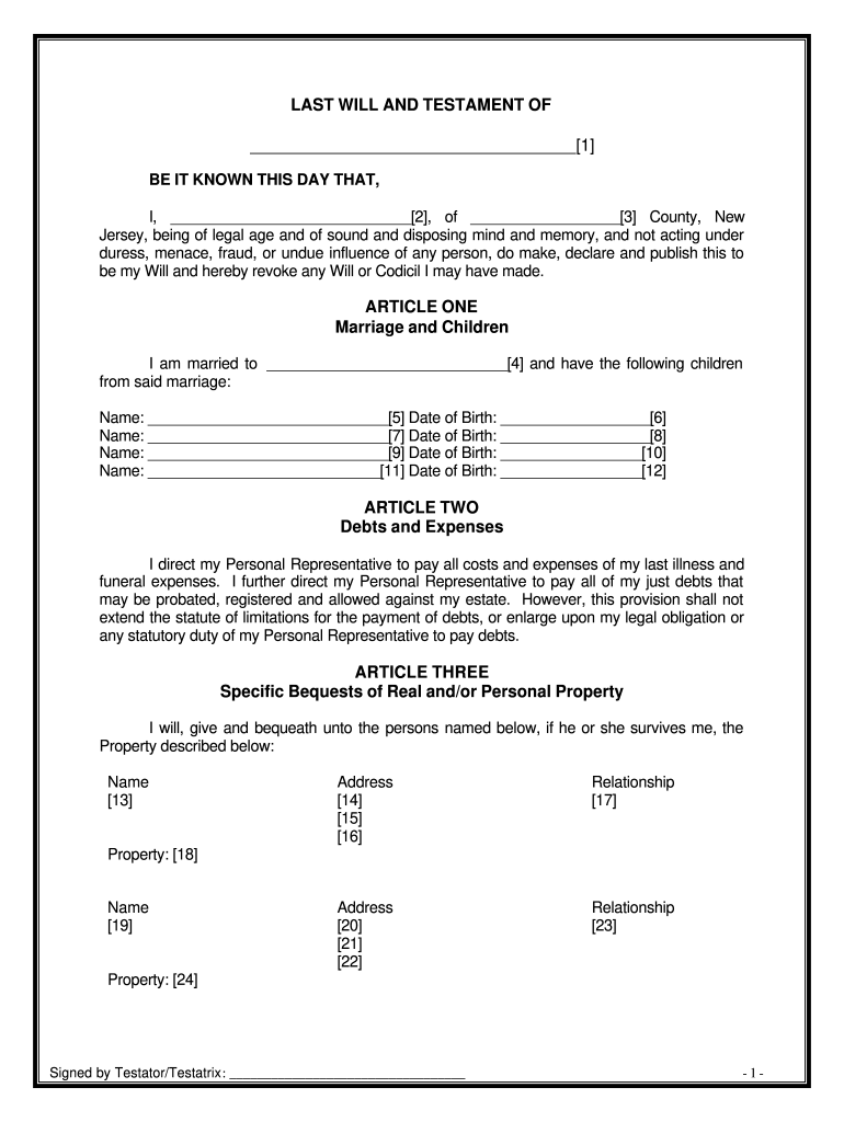 Last Will And Testament New Jersey Fill Out Sign Online DocHub Last Will And Testament New Jersey Fill Out Sign Online DocHub