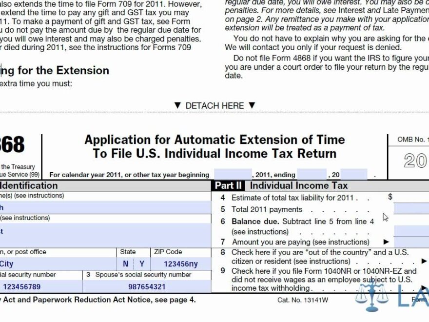 Learn How To Fill The Form 4868 Application For Extension Of Time To File U S Income Tax Return YouTube