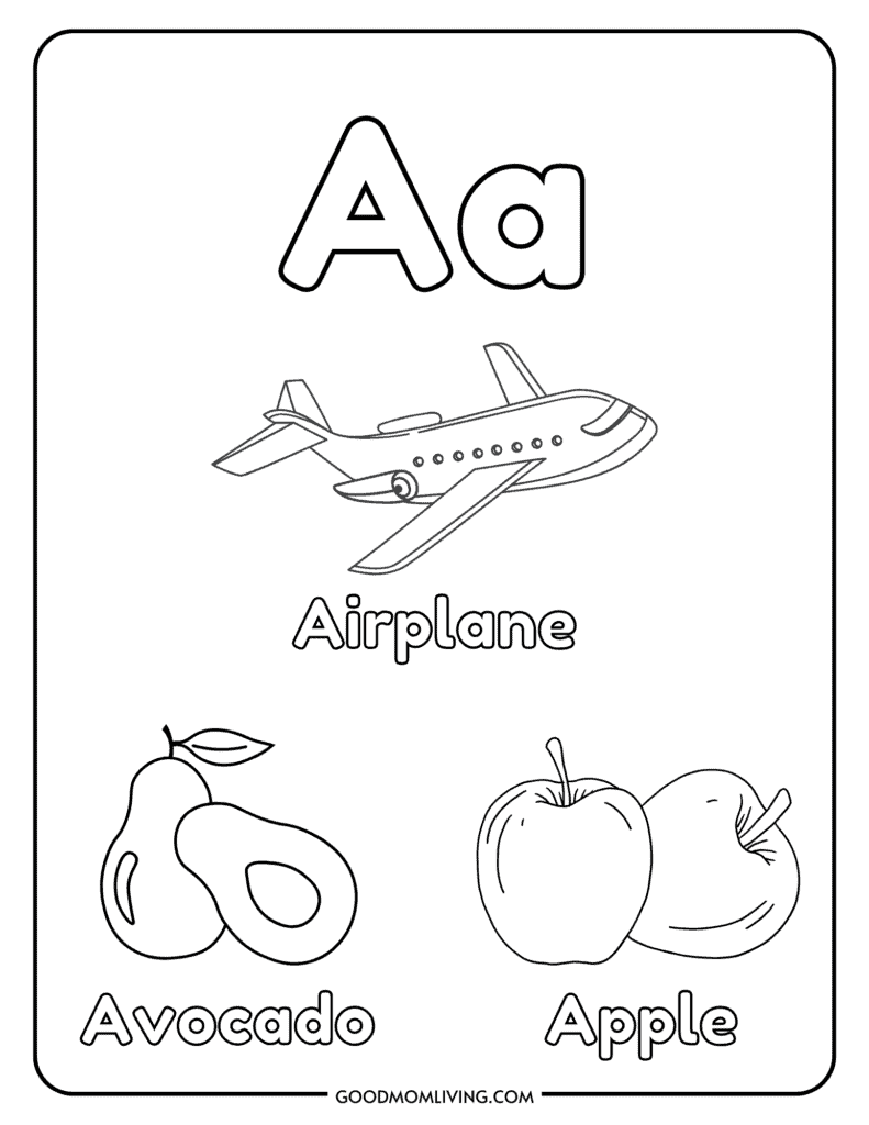 Letter A Coloring Pages Free Alphabet Coloring Page Good Mom Living