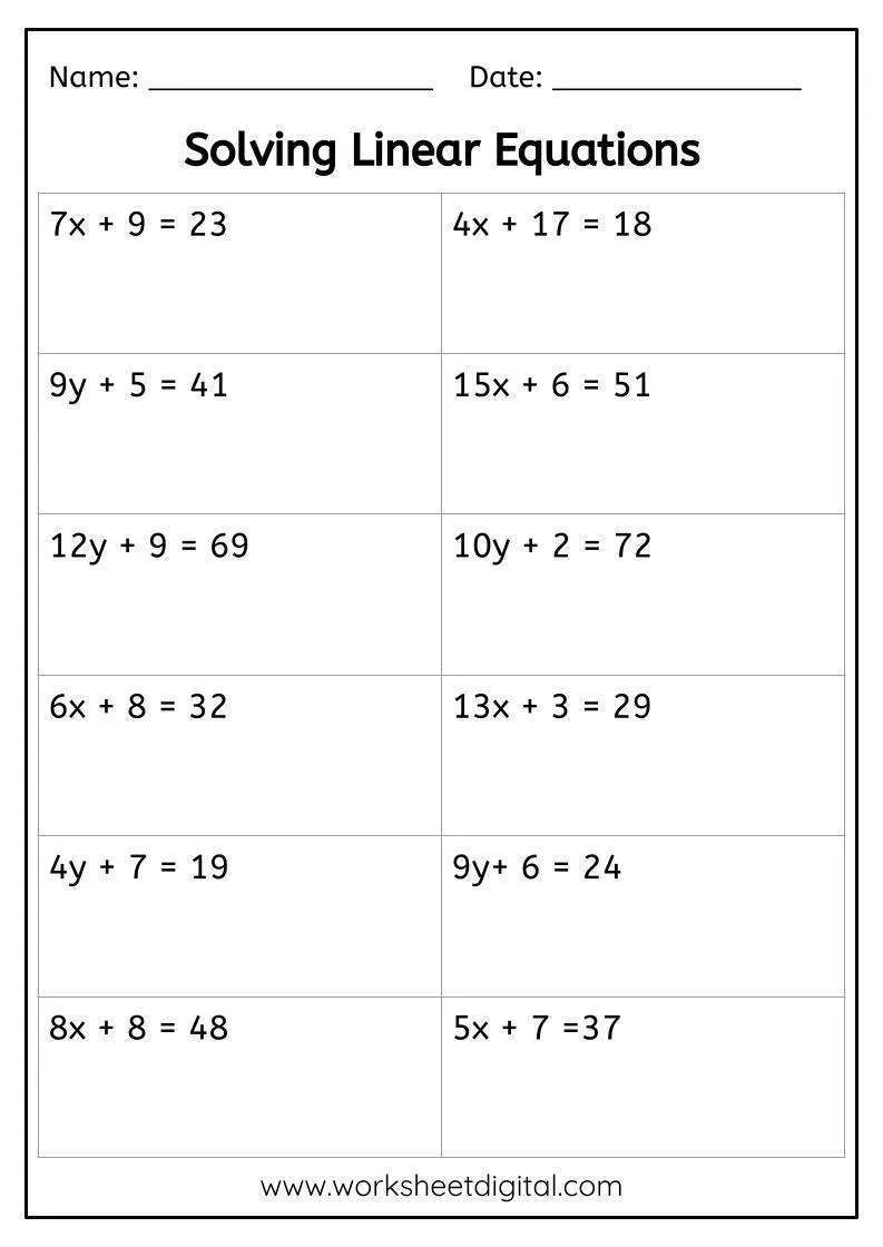 Linear Equations Worksheet Digital 1 Teacher Made Resources Linear Equations Worksheet Digital 1 Teacher Made Resources