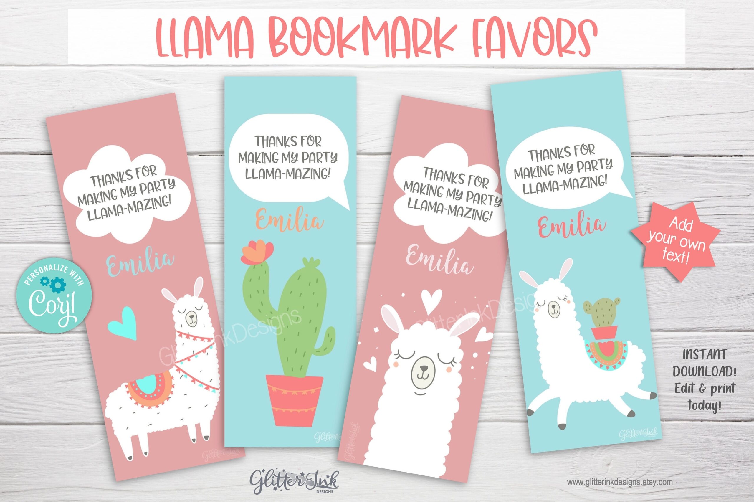 Free Printable Llama Thank You Tags