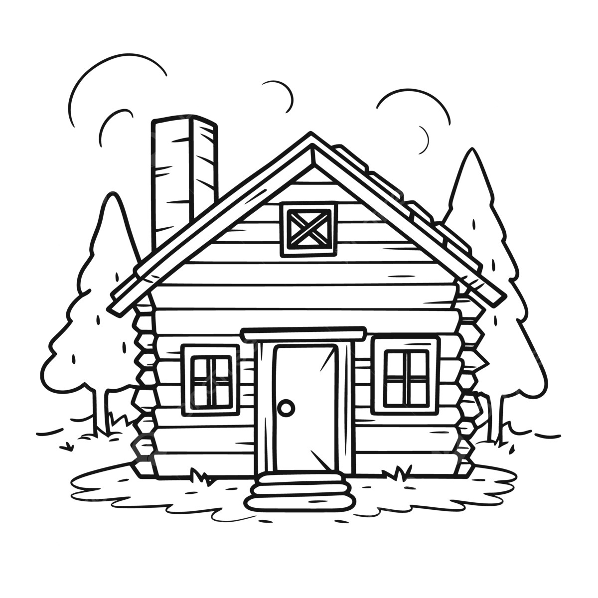 Log House Coloring Pages Printable Free Outline Sketch Drawing Vector House Drawing Wing Drawing Ring Drawing PNG And Vector With Transparent Background For Free Download