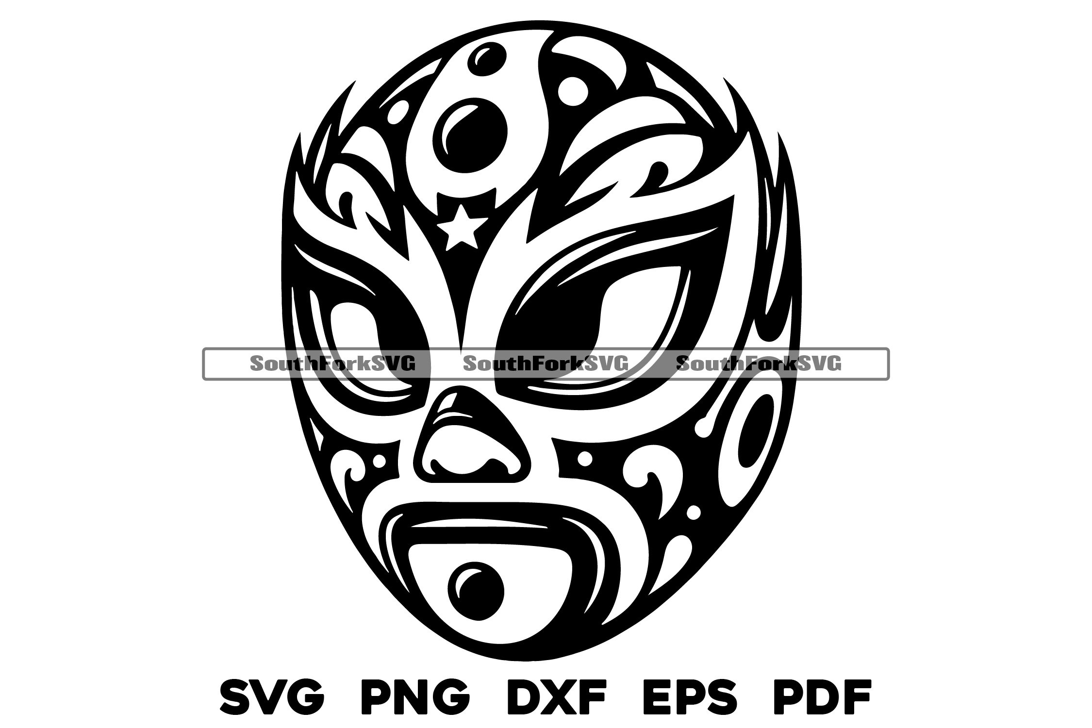 Luchador Wrestling Mask Design SVG PNG DXF EPS PDF Luchador Wrestling Mask Design SVG PNG DXF EPS PDF