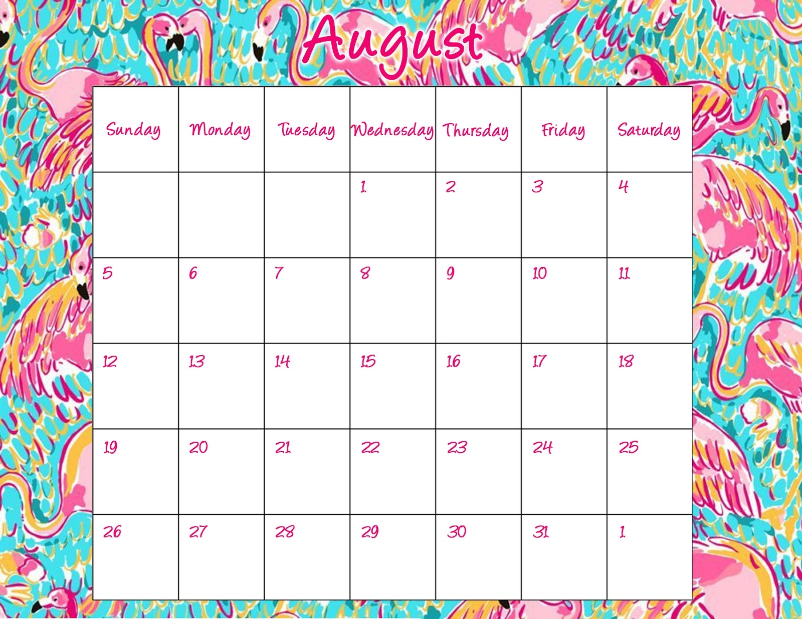 Make Eat Wear Lilly Calendar