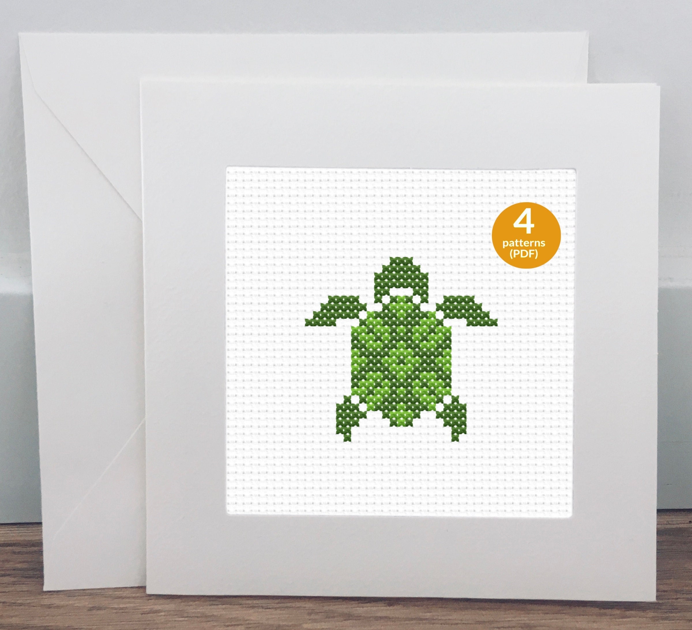 Mini Turtle Cross Stitch Patterns Small Animal Cross Stitch Designs Set Of 4 Tortoises Etsy