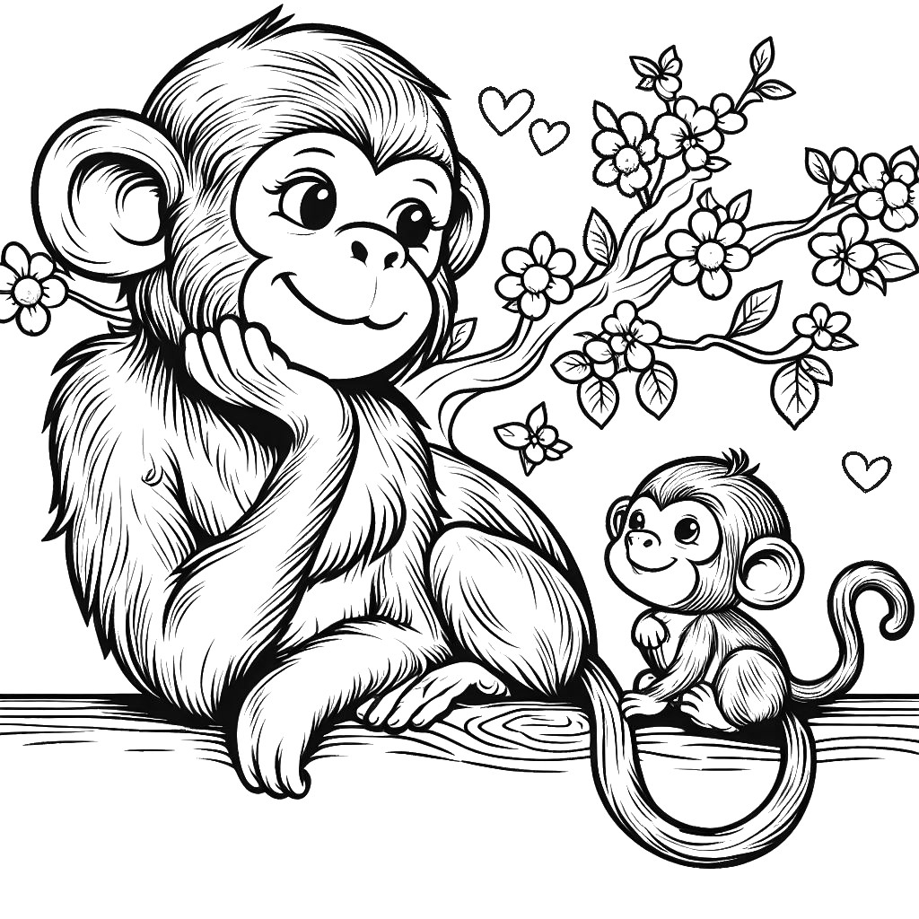 Free Printable Monkey Coloring Pages