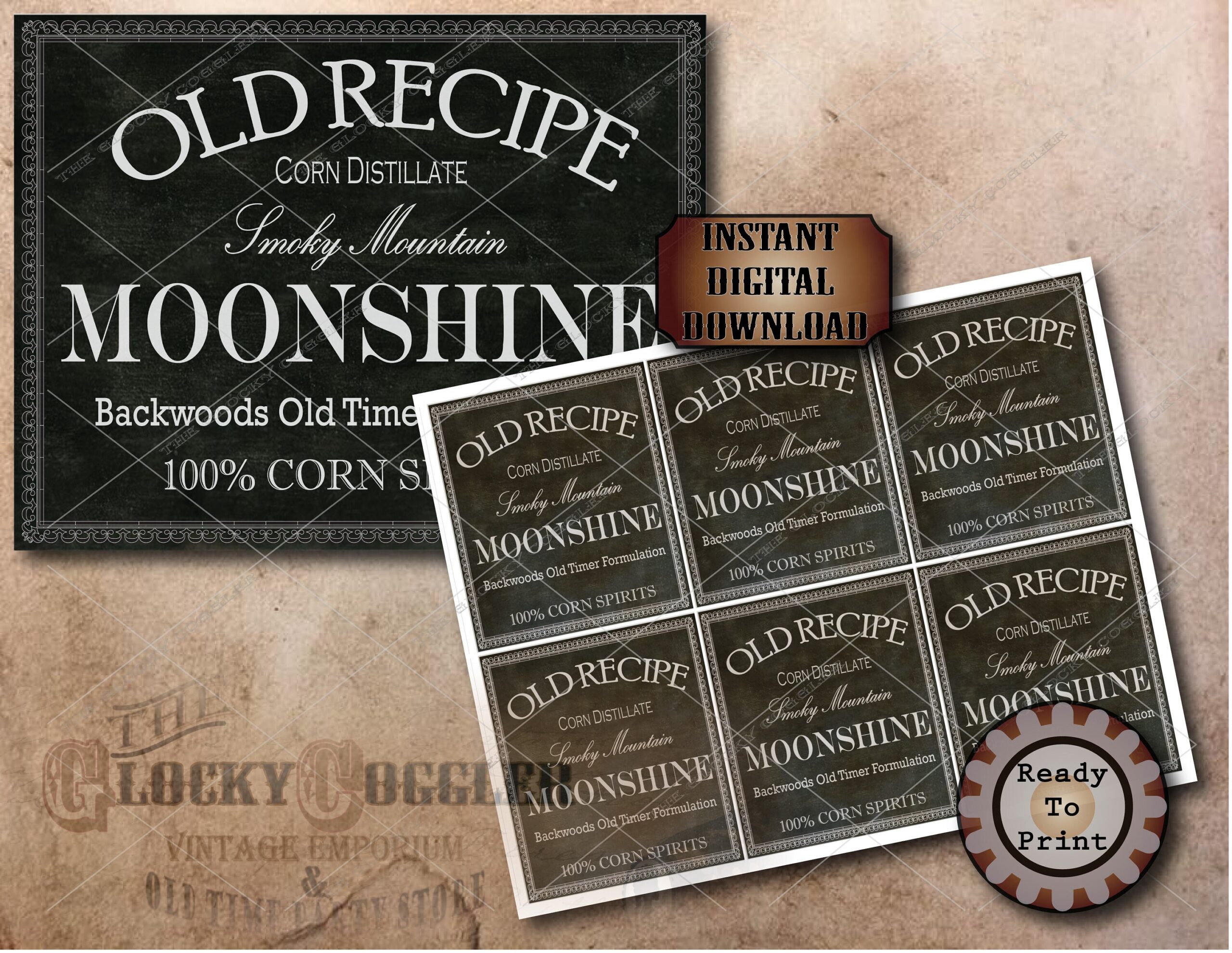 Printable Moonshine Label Template
