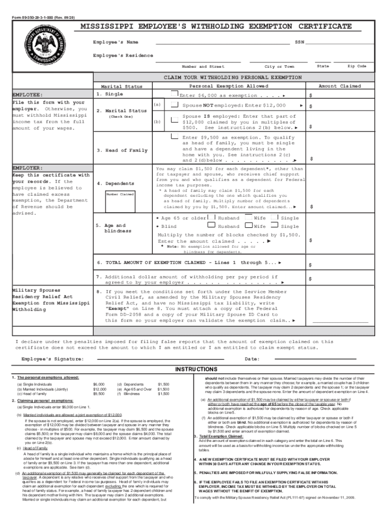 Mississippi Tax Fourm Printable