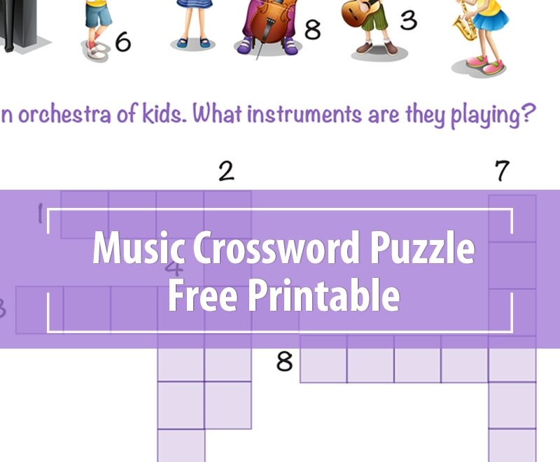 Music Crossword Puzzles Printable Orchestra Kids Gentle Guitar