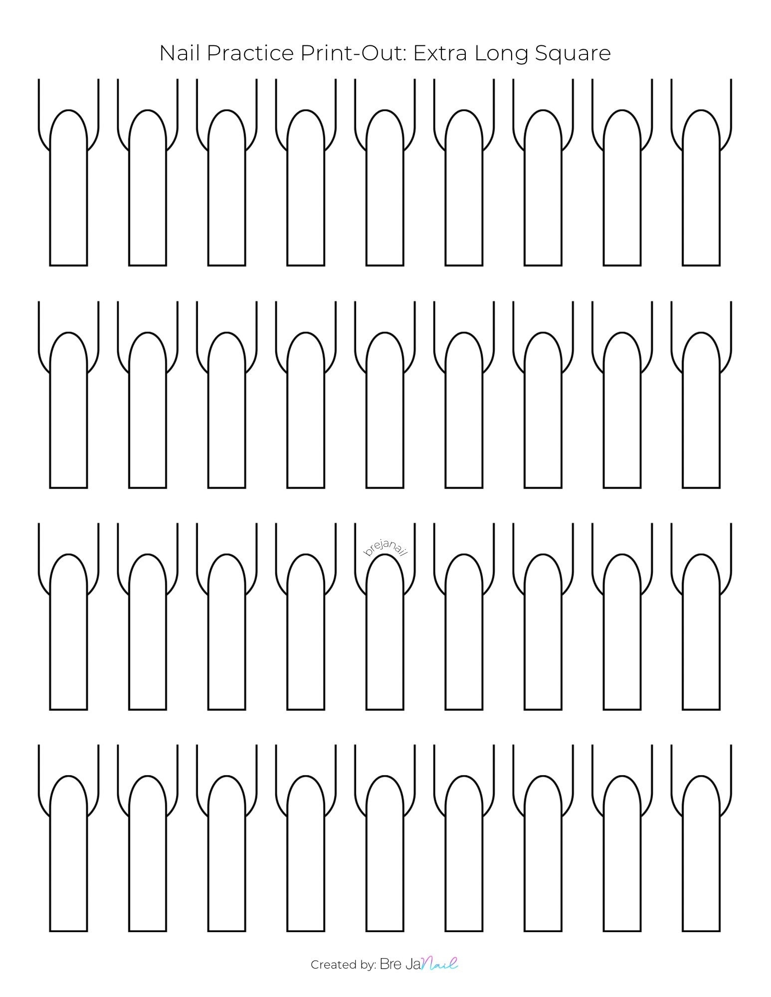 Nail Practice Print outs over 10 Lengths And Shapes Etsy