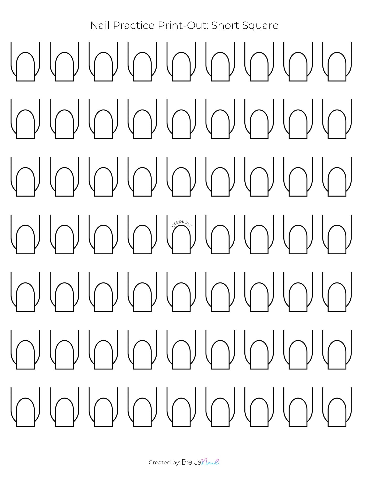 Nail Practice Print outs over 10 Lengths And Shapes Etsy