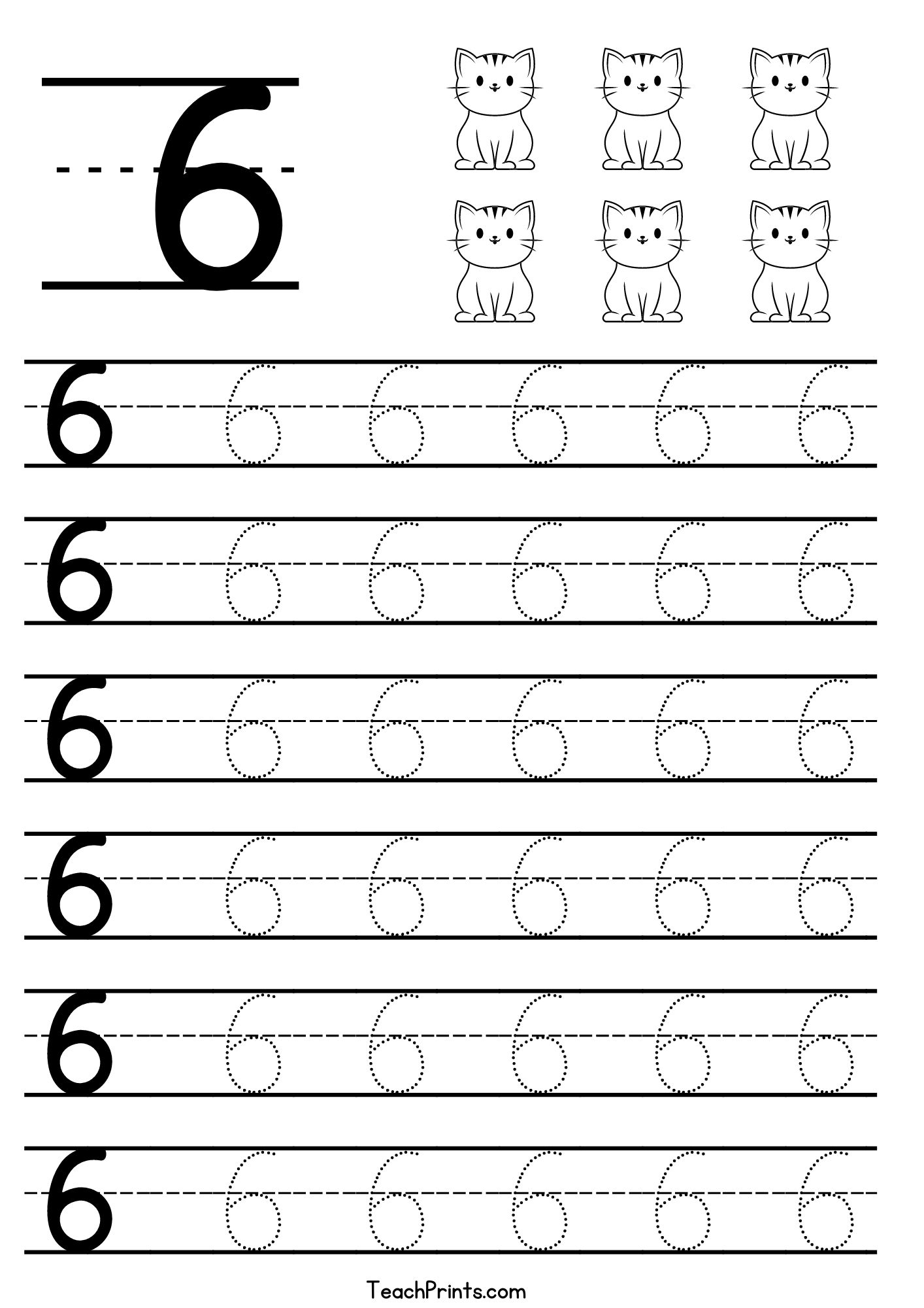 Number 6 Tracing Worksheets Free Printables Teach Prints Number 6 Tracing Worksheets Free Printables Teach Prints
