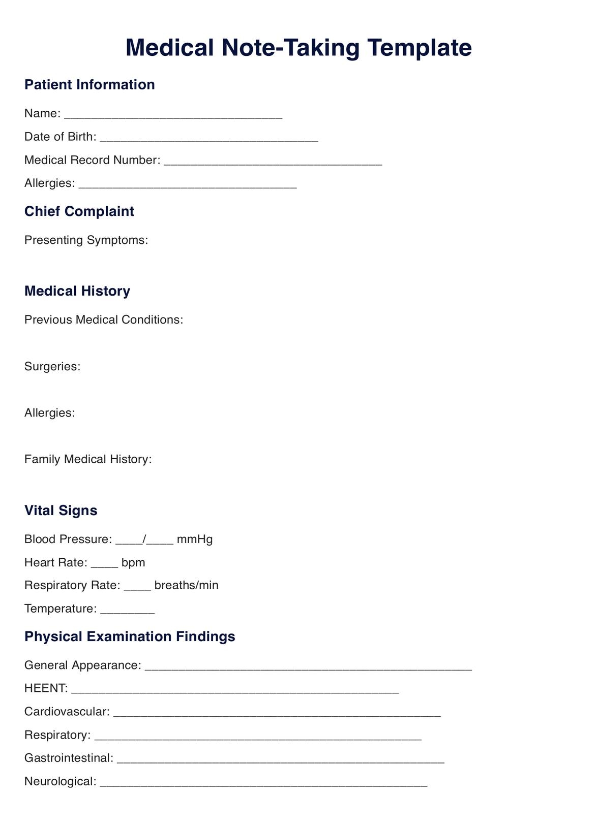 Nursing Narrative Note Template Example Free PDF Download