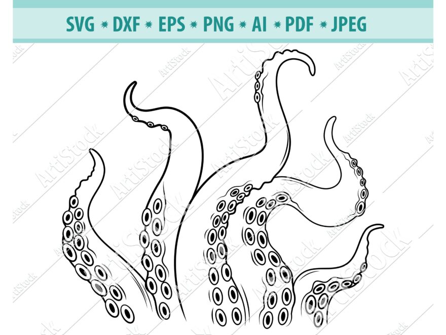 Octopus Tentacles Svg Octopus Svg Kraken Dxf 684758