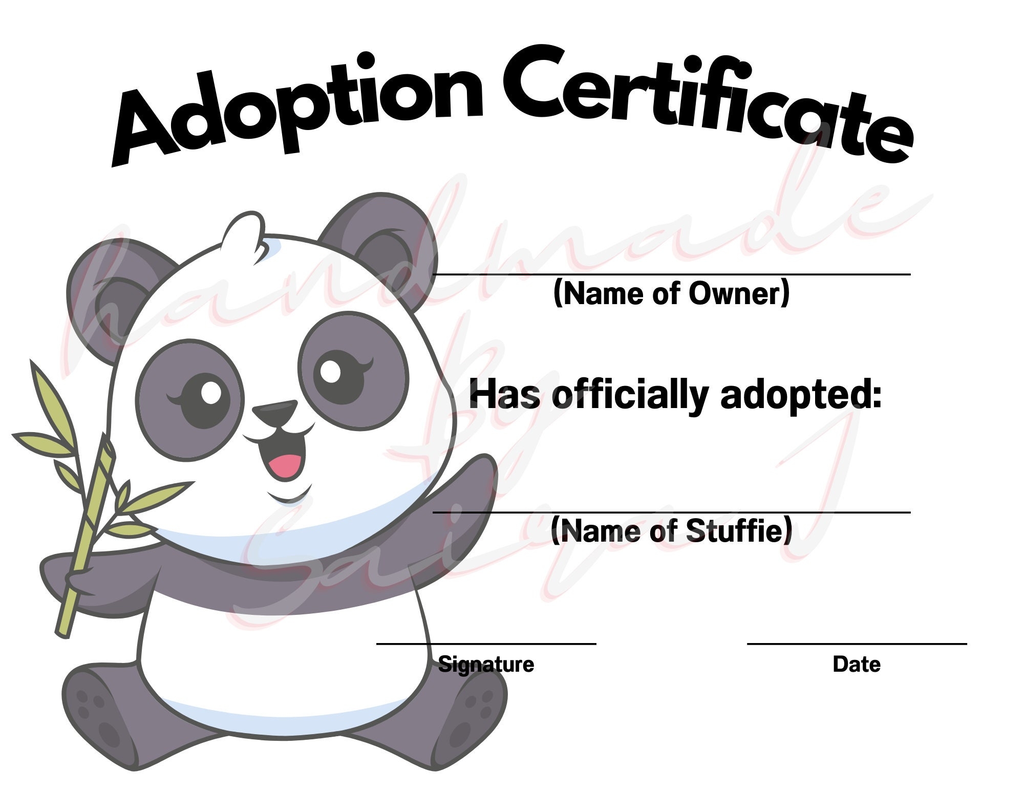 Panda Bear Printable Stuffed Animal Adoption Certificate Downloadable Plushie Lovey Lovies Stuffie Plush Crochet Sewing Knitting Toy Gift Etsy Panda Bear Printable Stuffed Animal Adoption Certificate Downloadable Plushie Lovey Lovies Stuffie Plush Crochet Sewing Knitting Toy Gift Etsy
