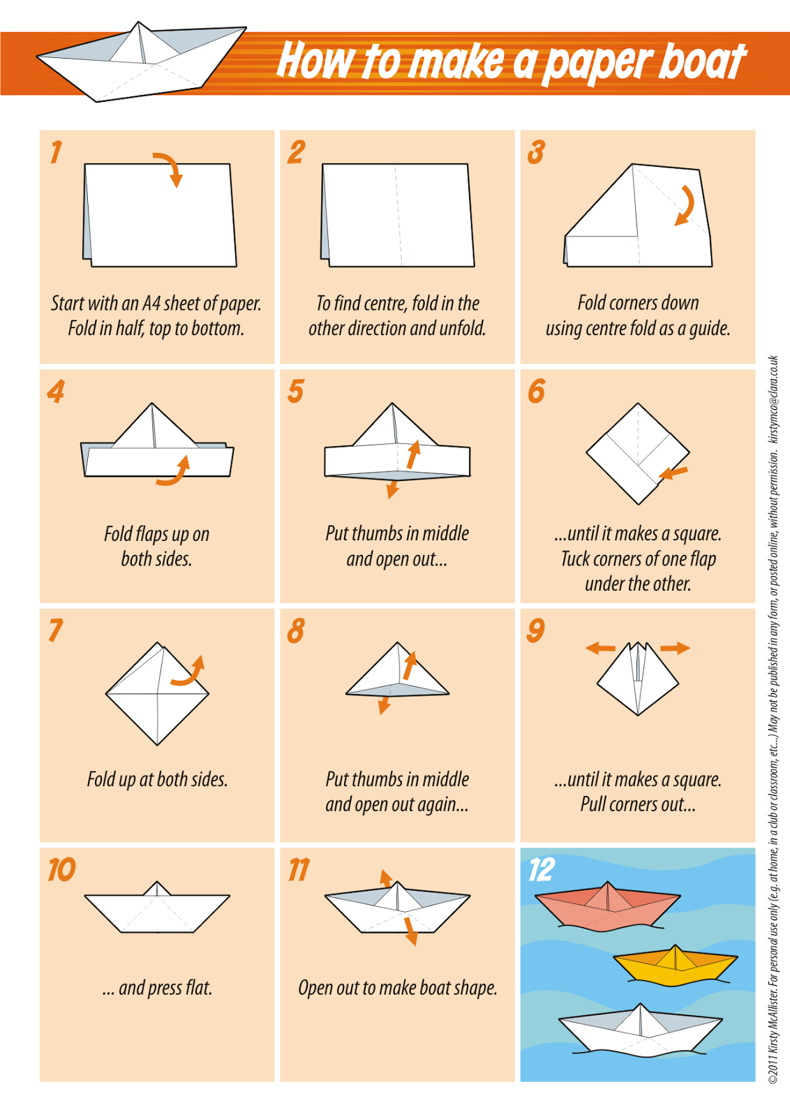 Paper Boat Template
