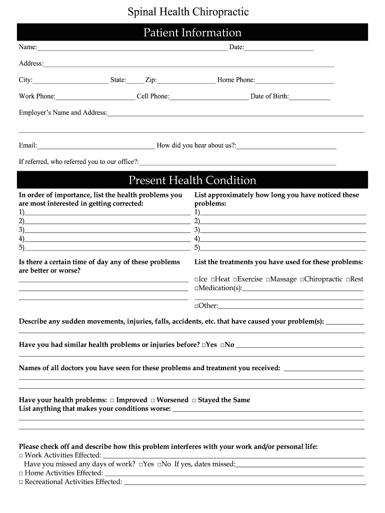 Patient Intake Form Pdf Fill Out Sign Online DocHub